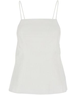 Semicouture Semi Couture Cut-Out Button Linen Top - White