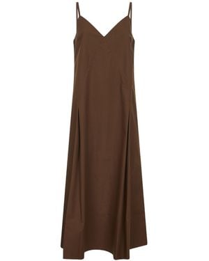 Studio Nicholson V-Neck Sleeveless Dress - Brown
