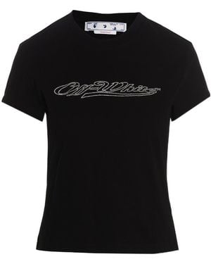 Off-White c/o Virgil Abloh Bling Logo-Print Short-Sleeve T-Shirt - Black