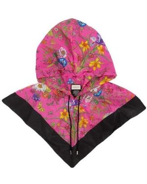 Gucci Hood With Flora Print - Pink
