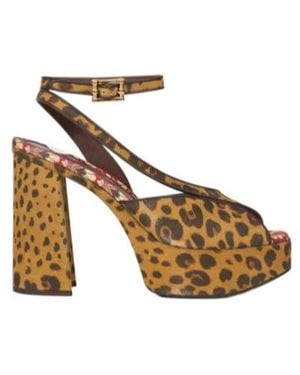 Etro Animal Motif Platform Sandals - Metallic