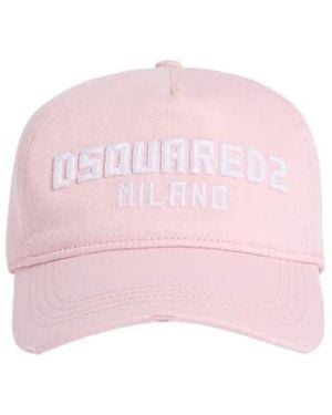 DSquared² Logo Lettering Distressed Baseball Cap - Pink