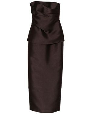 Solace London Lucille Off-The-Shoulder Dress - Brown