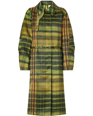 Dries Van Noten Oversized Checked Coat - Green