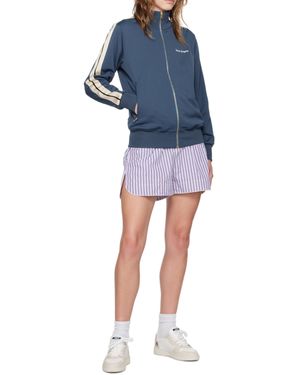 Palm Angels Stand-Neck Long-Sleeved Casual Jacket - Blue