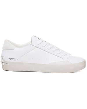 Crime London Distressed Lace-Up Trainers - White