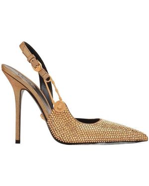 Versace Crystal-Embellished 110Mm Court Shoes - Metallic