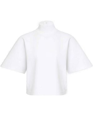 Alaïa Alaïa Ribbed High Neck T-Shirt - White