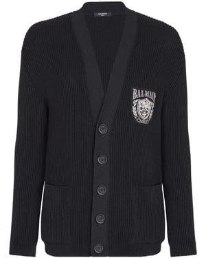 Balmain Tube Knit Cardigan - Blue
