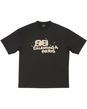 Balenciaga Nano Bb Medium Fit T-Shirt in Blue for Men | Lyst