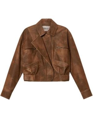 Isabel Marant Distressed-Effect Paneled Jacket - Brown