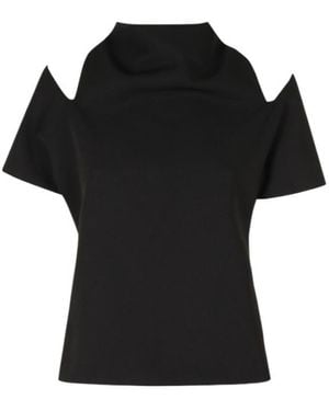 FEDERICA TOSI Off-The-Shoulder T-Shirt - Black