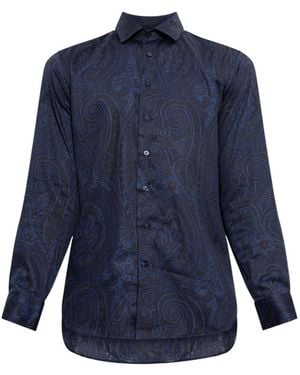 Etro Collared Long-Sleeved Shirt - Blue