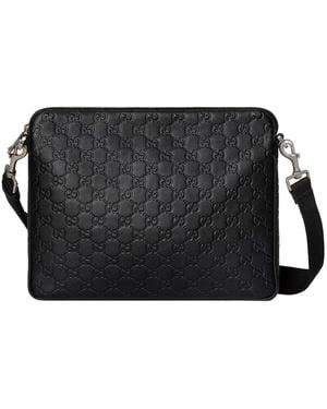 Gucci Gg Emblem Medium Crossbody Bag - Black