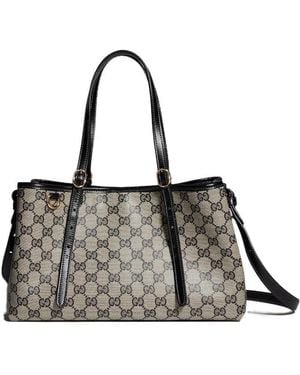 Gucci Gg Emblem Medium Tote Bag - Black