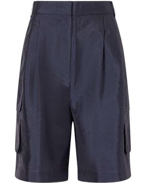 Tibi Stella Shell Cargo Shorts - Blue
