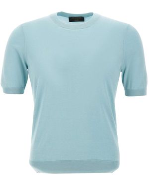 Gran Sasso Short-Sleeve Crew Knitted Jumper - Blue