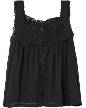 Doen Retro-Style Cropped Top - Black