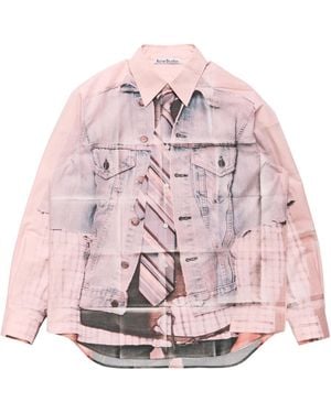 Acne Studios Printed Button-Up Shirt - Pink