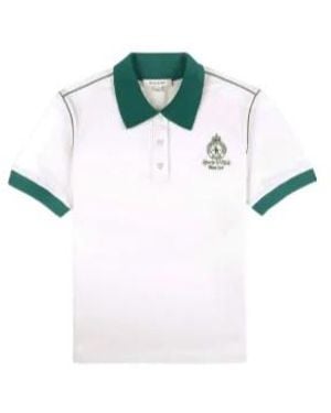 Sporty & Rich Contrast-Collar Polo Top - White
