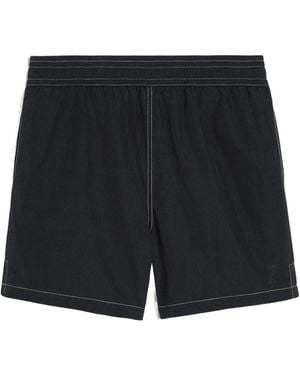 Ami Paris Logo Embroidered Swim Shorts - Black