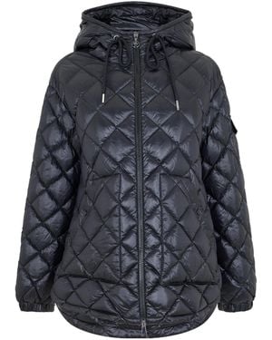 Moncler Diamond-Quilted Hooded Puffer Jacket - Blue