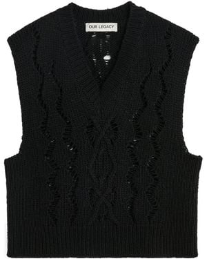 Our Legacy Cable Michigan Knit Vest - Black