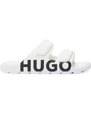 BOSS Evander Double-Strap Slides - White