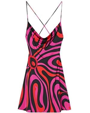 PUCCI Marmo Print Short Dress - Red