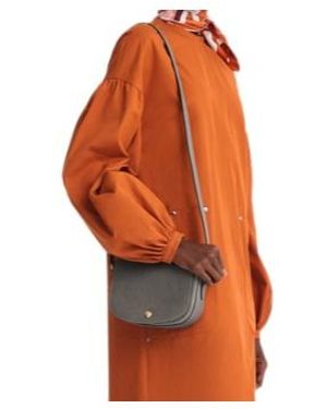 Longchamp Embossed Flap Shoulder Bag - Orange