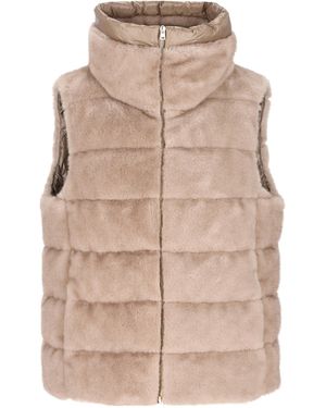 Herno Zip-Up Sleeveless Down Jacket - Natural