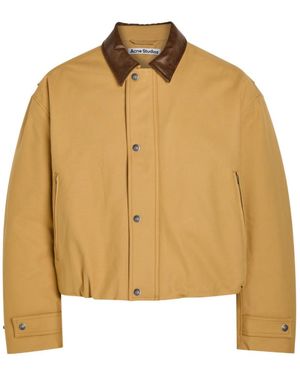 Acne Studios Opada Padded Leather-Trim Cotton Jacket - Natural