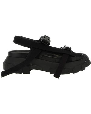 Rick Owens Buckle Detailed Tractor Sandals - Black
