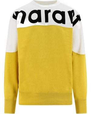 Isabel Marant Logo-Print Colour-Block Sweatshirt - Yellow