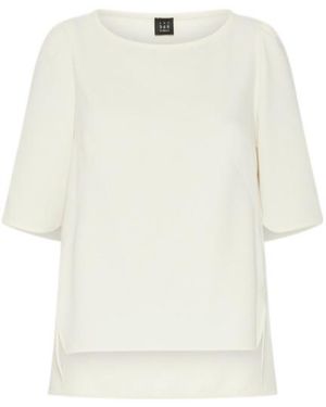 Marella Short-Sleeved Envers Satin Blouse - White