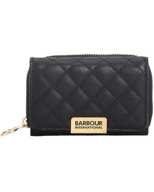 Barbour Quilted Short Wallet, Ziparound Closure - Black