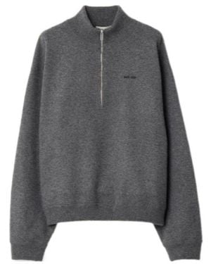 Miu Miu Half-Zipped Jumper - Grey