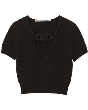 Alexander Wang Circle Cut-Out Knit Top - Black