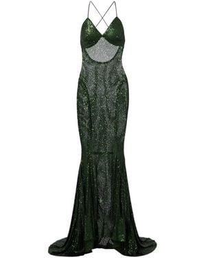 Norma Kamali Sequined Gown - Green