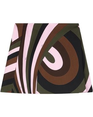 PUCCI Iride Print Silk Skirt - Brown