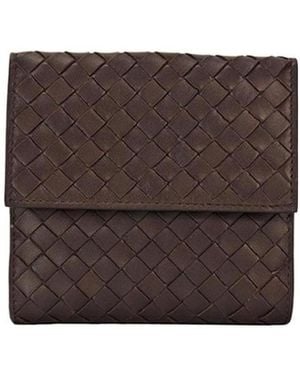 Bottega Veneta Weave Detail Short Purse - Brown