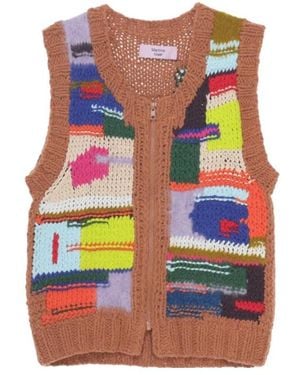 Martine Rose Zip-Up Vest - Brown