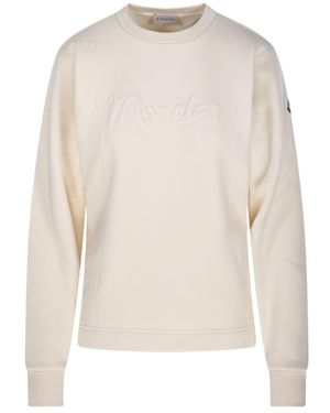Moncler Logo Patch Crewneck Sweatshirt - White