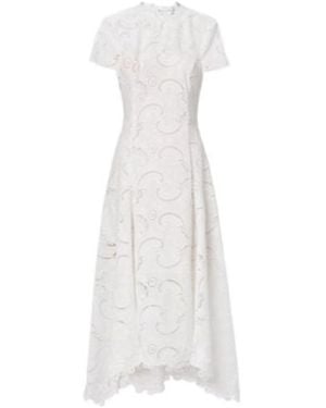 Oscar de la Renta Guipure Lace Midi Dress - White