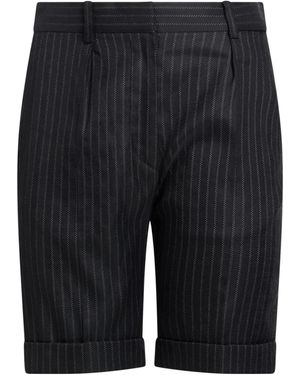 Isabel Marant Striped Wool Shorts - Black