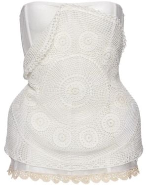 Magda Butrym Crochet-Overlay Corset - White