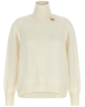 Fabiana Filippi Ribbed Turtleneck Knitted Jumper - White