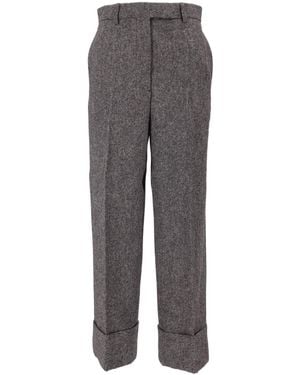 Thom Browne High-Waist Straight-Leg Pants - Gray