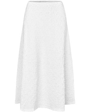 Samsøe & Samsøe Samsøe Samsøe Sadaisy Textured Midi Skirt - White