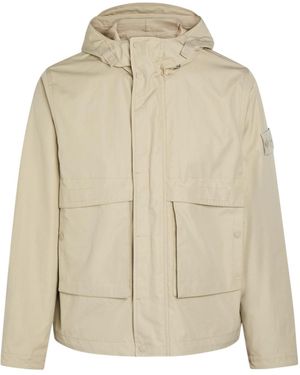 Stone Island Ghost Hooded Cotton-Poplin Parka Jacket - Natural
